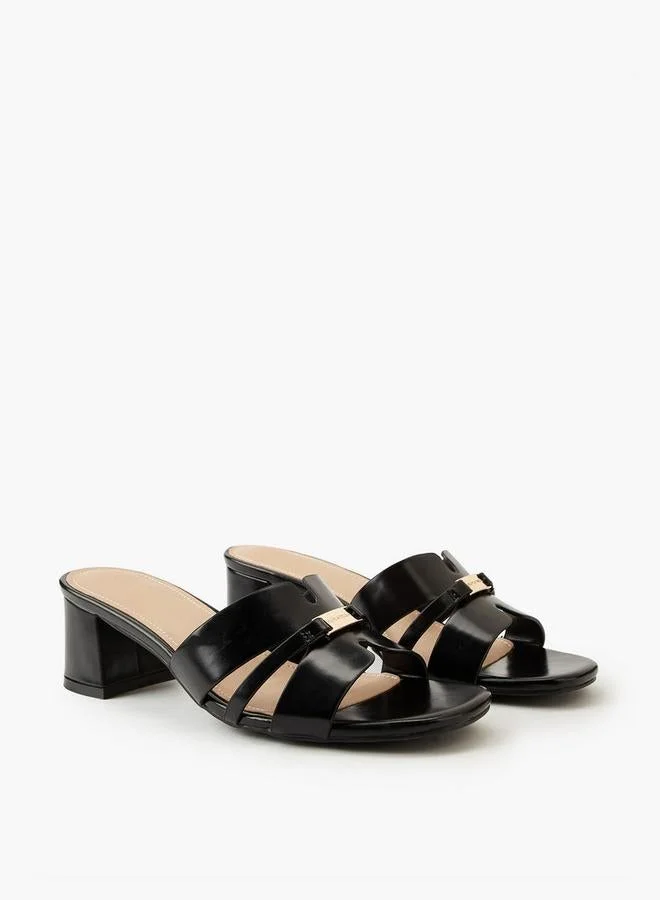 Flora Bella By Shoexpress BLACK Flora Bella Women'S Block Heel Slip-On Sandals for Women | Best Price UAE