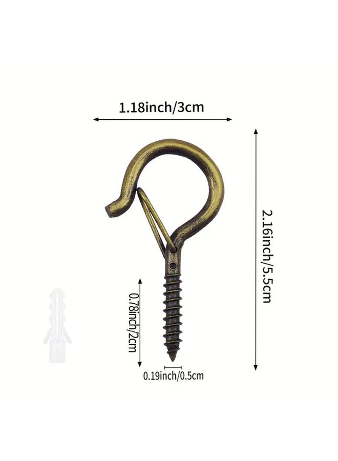 23 Black Heavy Duty Q Type Screw Hooks With Lock 23 Pcs for String Lights Indoor Outdoor Rust Proof - Image 2