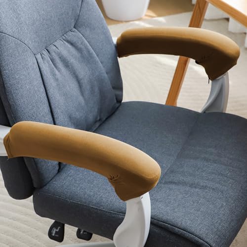 HOKIPO 'SereneSolids' 140 GSM Armrest Covers for Office Chair (Zipper Style), 1 Pair, Camel (AR-5934-CML) - Image 2