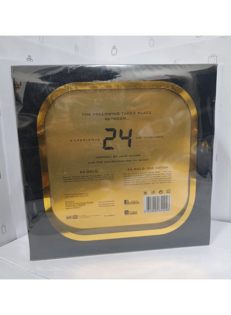 24 ذا فراجرانس عطر جولد عود ايديشن 50 مل + عطر جولد ايديشن 50 مل - Image 2