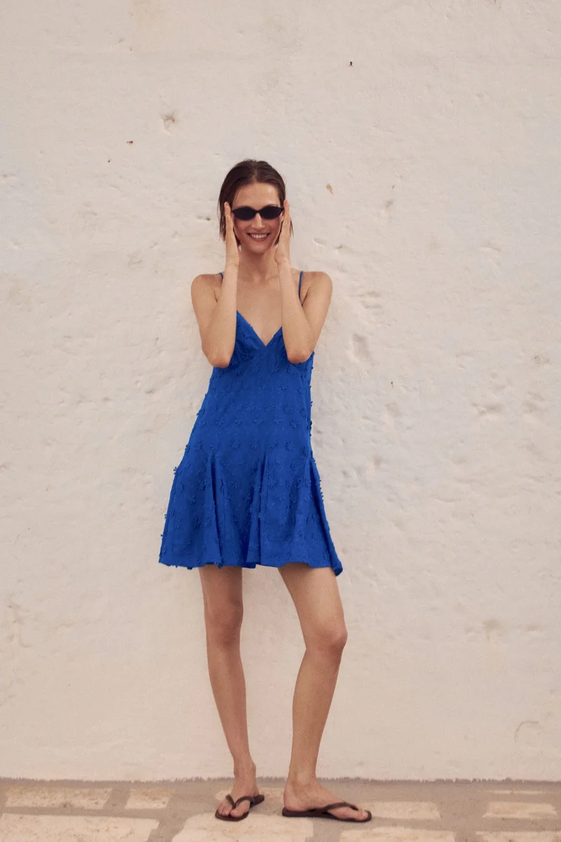 H&M Appliquéd cotton dress