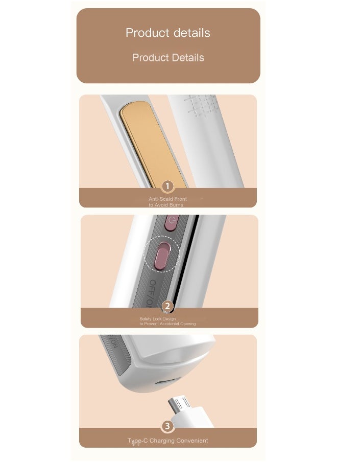 Wireless Flat Splint Flat Hair Charging Curling Iron Dual Small Splint Negative Ion Bangs Mini Boys Perm