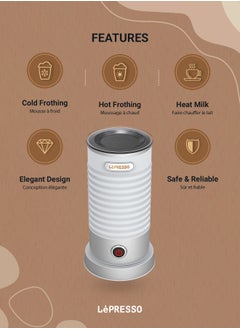 LePRESSO Hot and Cold Milk Frother - White  - Image 2