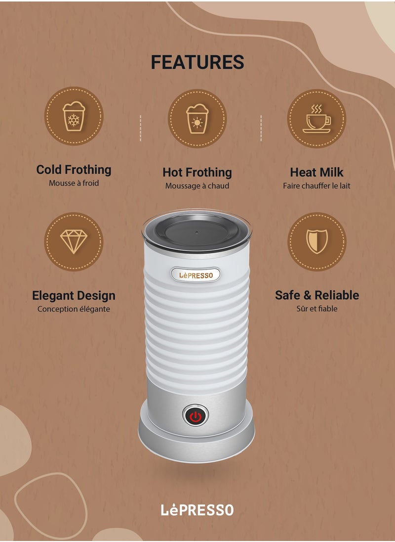 LePRESSO Hot and Cold Milk Frother - White  - Image 2