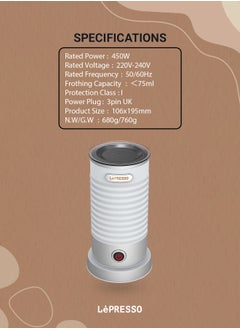 LePRESSO Hot and Cold Milk Frother - White  - Image 5