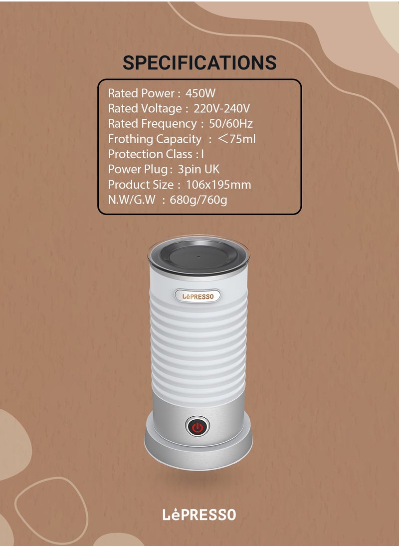 LePRESSO Hot and Cold Milk Frother - White  - Image 5