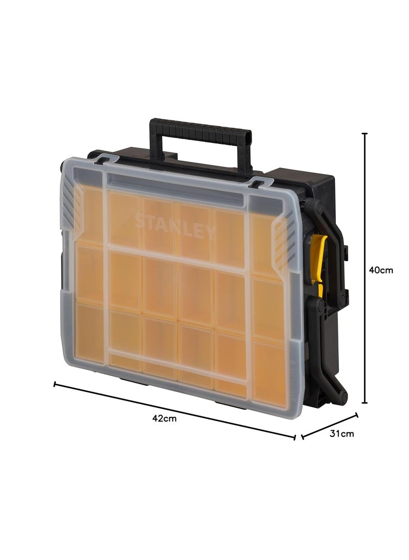 Stanley STANLEY STST175540 Sort Master Multilevel Organizer IP53 Rated Waterseal 5 Kg Weight Capacity 12 Cups Removable Dividers SeeThrough Polypropylene Lid Textured Carry Handle 40x137x30 cm  - Image 4