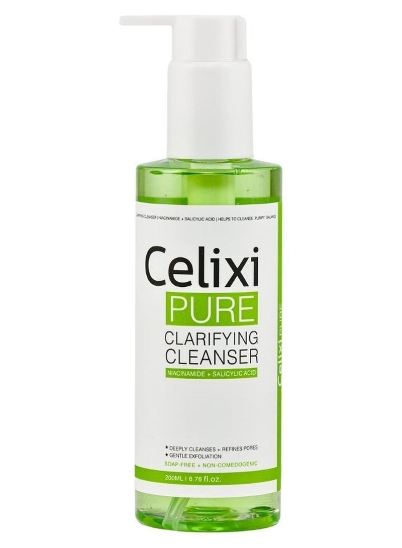 Celixi® PURE USA – Facial Cleanser with Niacinamide & Salicylic Acid – Deep Cleansing & Pore Refining – Oil Control, Acne & Blackhead Care – Brightening & Even Skin Tone – For Oily & Acne-Prone Skin – 200 ml - Image 1
