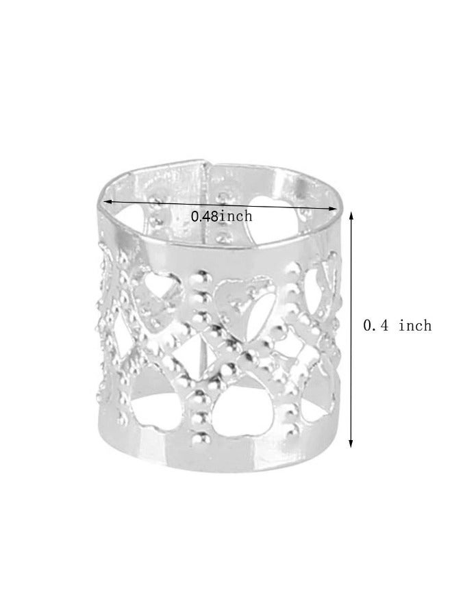 HY 200 Pcs Braid Hair Rings,Braid Metal Cuff Ornaments Love Style Braid Ring Clip Hair Braid Beads Plated Cuff Clip For Synthetic Crochet Braiding Hair Decoration Accessories(Gold, Silver） - Image 4
