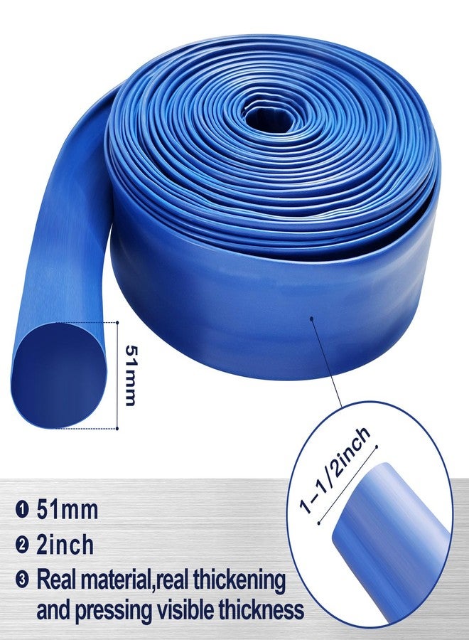 YASHINE PVC HOSE 1-1/2"*100ft,Pool Backwash Hose,Heavy Duty Reinforced Blue PVC Lay Flat Water,For Swimming Drain Pools and Clean Filters,with 2 Clamp - Image 3