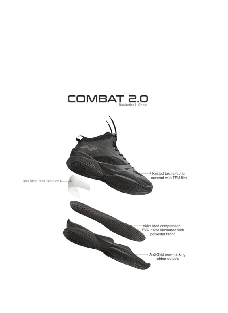 Nivia - Combat 2.0 Basketball Shoes For Mens | Size : 6UK / 7 US / 40 EU  | Phylon, Rubber & TPU Shank Sole with Spacer Mesh| Basketball Court Indoor and Outdoor - Image 1