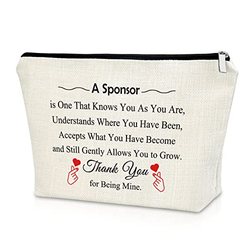 Sazuwu Sobriety Makeup Bag - Addiction Recovery Gift for Women - Sponsor Appreciation Cosmetic Bag - AA Thank You Travel Pouch for Birthday Christmas - Image 1