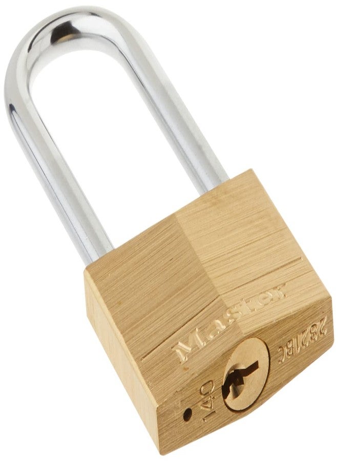Master Lock Padlock, Solid Brass Lock, 1-9/16 in. Wide, 140QLH (Pack of 4-Keyed Alike) - Image 4