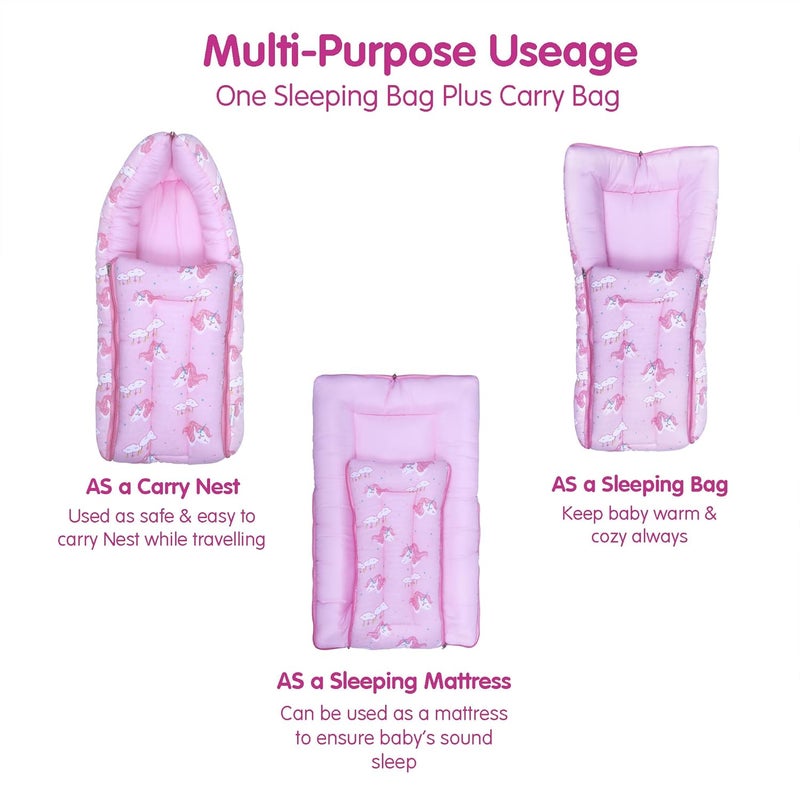 1st Step سرير الأطفال من القطن الموسلين 3 في 1، كيس نوم وعش محمول، فراش أطفال من القطن للمواليد والرضع، سرير محمول، لحمل الأطفال والنوم، سرير نوم للأطفال (PK) - Image 4