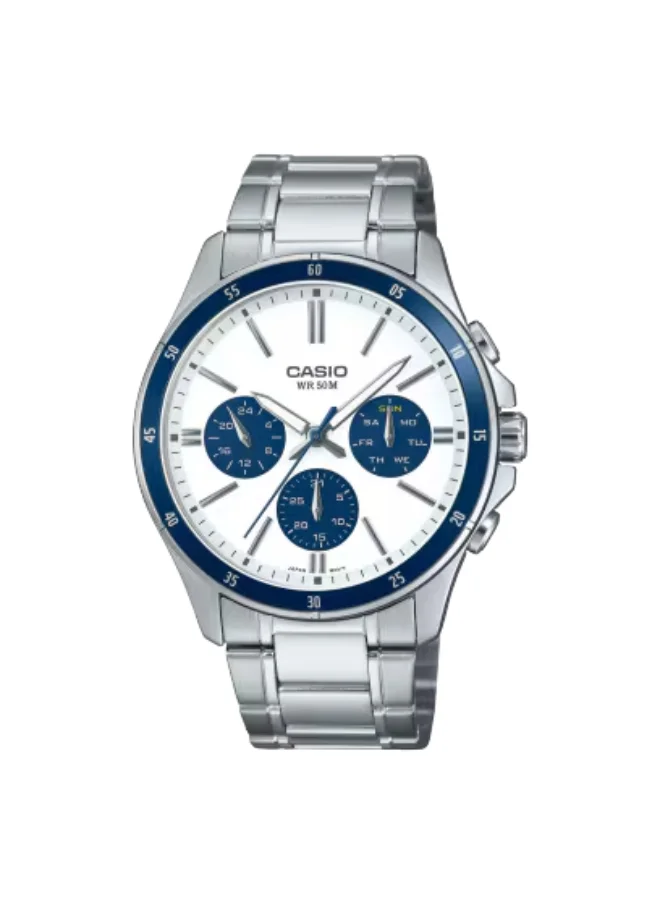 CASIO Men's Analog Display Watch With Silver Stainless Steel Strap - MTP-1374D-7A2VDF