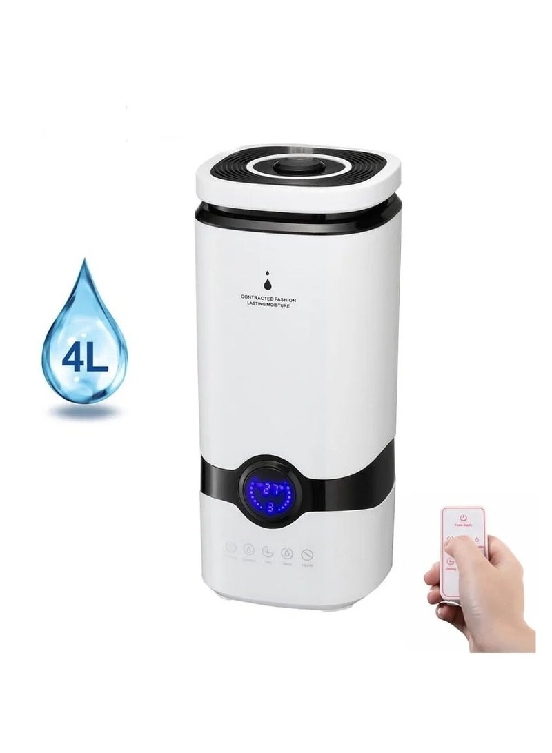 موزع روائح الزيوت العطرية للعلاج العطري، مرطب بالموجات فوق الصوتية سعة 4 لتر مع جهاز تحكم عن بعد، تحكم باللمس، 1-2 ساعة، مؤقت من 4 ساعات إلى 8 ساعات، إيقاف تلقائي بدون ماء - Image 2