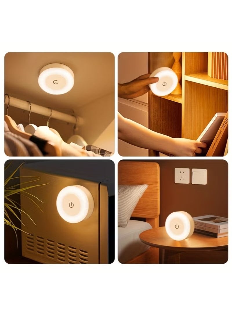 مصباح ليلي LED قابل للتعديل، مصباح LED بجانب السرير، 3 أوضاع إضاءة (أبيض، دافئ، بارد)، تحكم باللمس، حامل مغناطيسي جداري للاستخدام الداخلي (غرفة نوم الأطفال، الممر، المطبخ، غرفة النوم، خزانة الأحذية)، بطارية ليثيوم قابلة للشحن، إضاءة داخلية | مصباح جداري عصري | سطوع قابل للتعديل، مصباح ليلي - Image 2