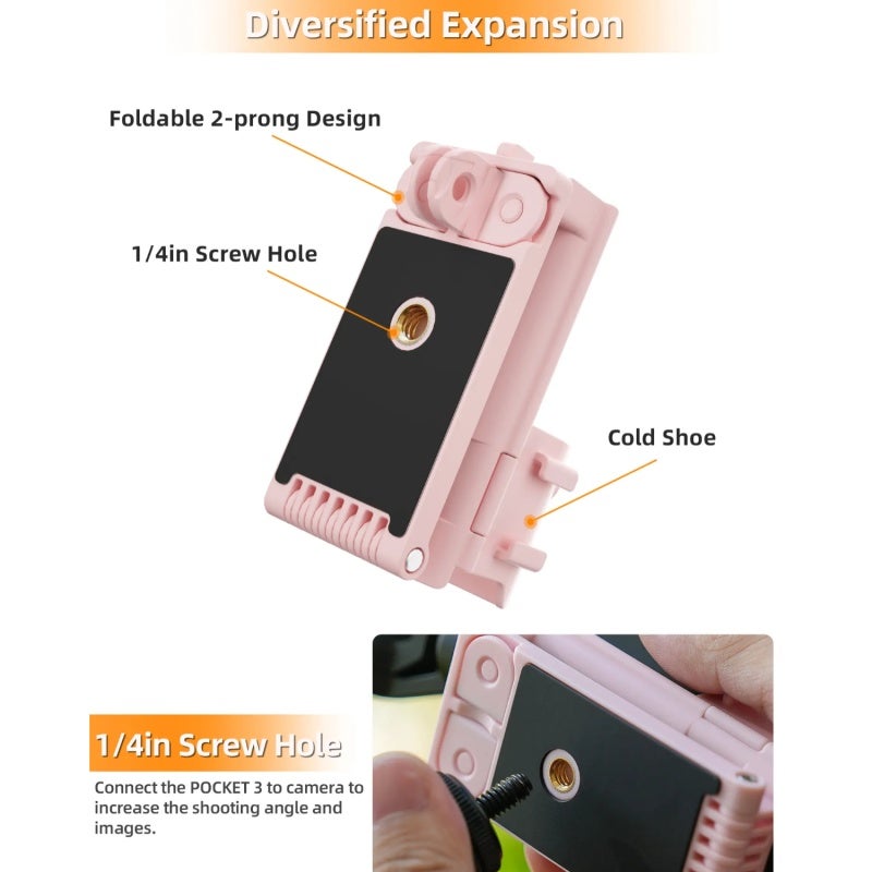 Magnetic Mounting Bracket: Pink, Ultra-Strong Magnetic Attraction With 6 High-Strength Magnets - Multiple Expansion Interfaces, Stable Desktop Mount for Outdoor Photography & Adjustable Shooting Angle - Image 2