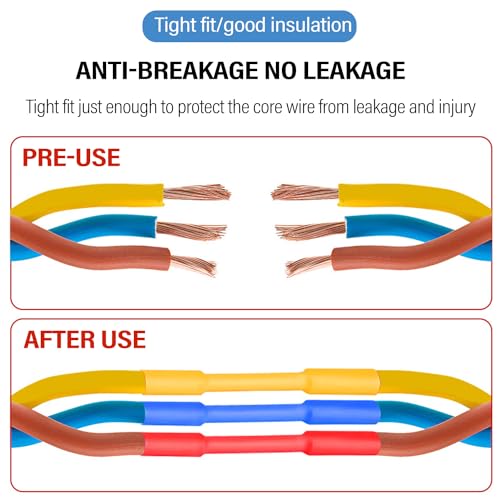 URBEST 530 Pcs 2:1 Heat Shrink Tubing Tube Sleeving Wrap Cable Wire 5 Color 8 Size (530Pcs Heat Shrink Tube) - Image 4