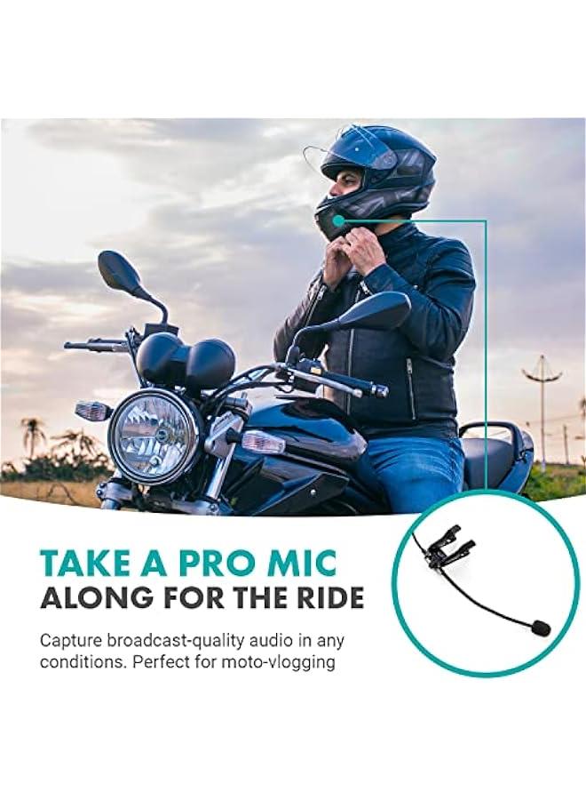 Arabest ACM400 Flexible Gooseneck Omnidirectional Microphone for Motovlogging Moto Vlog Action Cam Helmet Mic - Clip on Microphone for Motorcycle Vloggers - Compatible with GoPro Media Mod  - Image 2