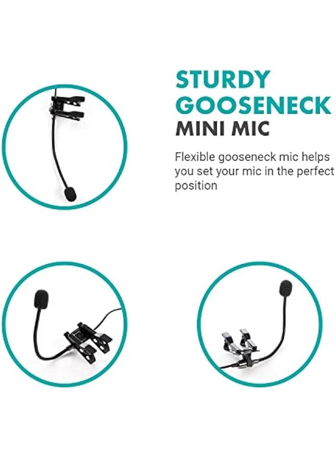 Arabest ACM400 Flexible Gooseneck Omnidirectional Microphone for Motovlogging Moto Vlog Action Cam Helmet Mic - Clip on Microphone for Motorcycle Vloggers - Compatible with GoPro Media Mod  - Image 3