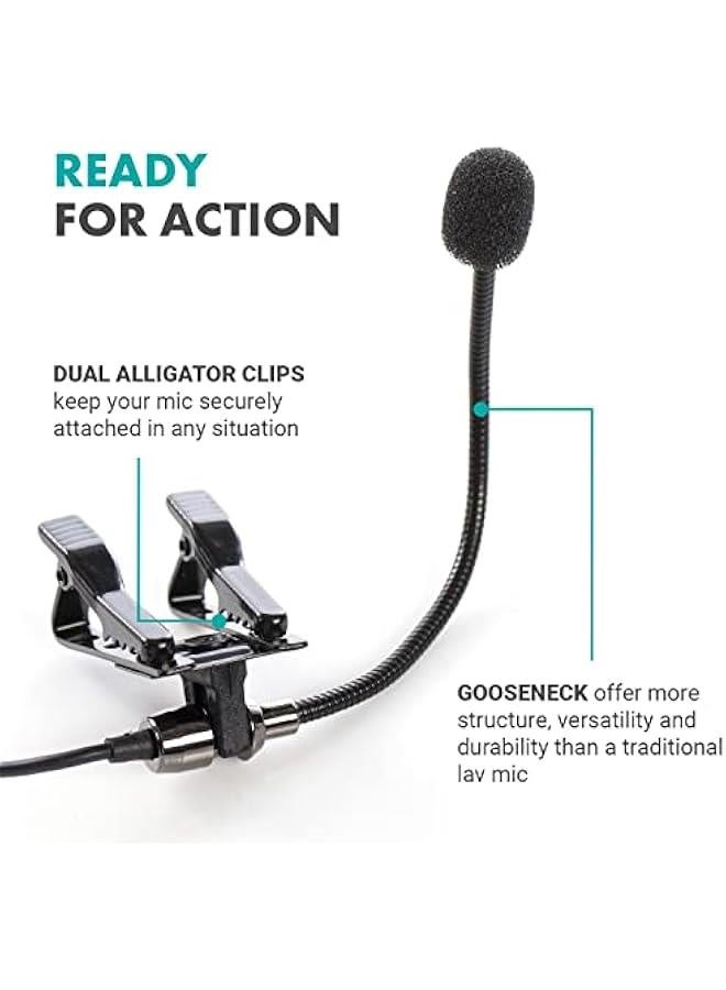 Arabest ACM400 Flexible Gooseneck Omnidirectional Microphone for Motovlogging Moto Vlog Action Cam Helmet Mic - Clip on Microphone for Motorcycle Vloggers - Compatible with GoPro Media Mod  - Image 4