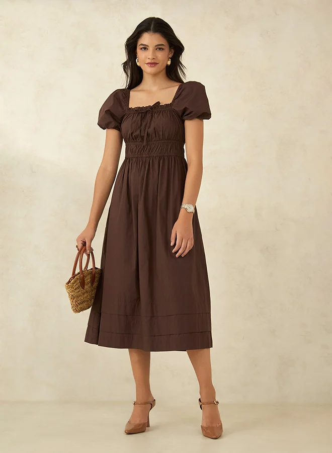 Virgio VIRGIO 100% Cotton Dress With Gather Details