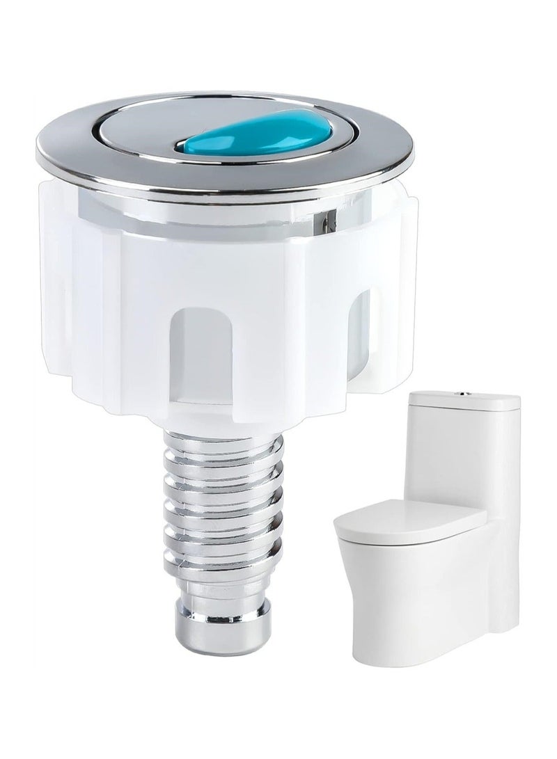 Toilet Flush Button, Modern Compact Double Push Toilet Flush Parts, Round Dual Flush Push Button Compatible with Standard Cistern, Cistern Flush Replacement - Image 1