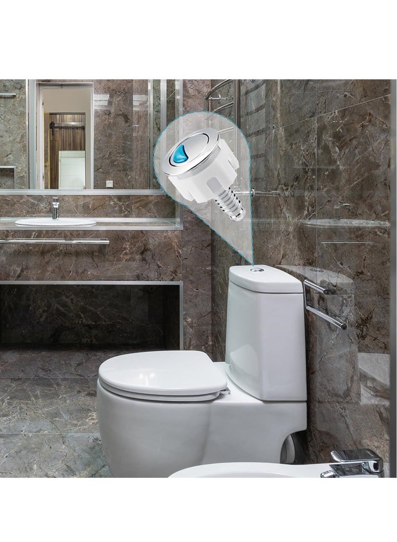 Toilet Flush Button, Modern Compact Double Push Toilet Flush Parts, Round Dual Flush Push Button Compatible with Standard Cistern, Cistern Flush Replacement - Image 2