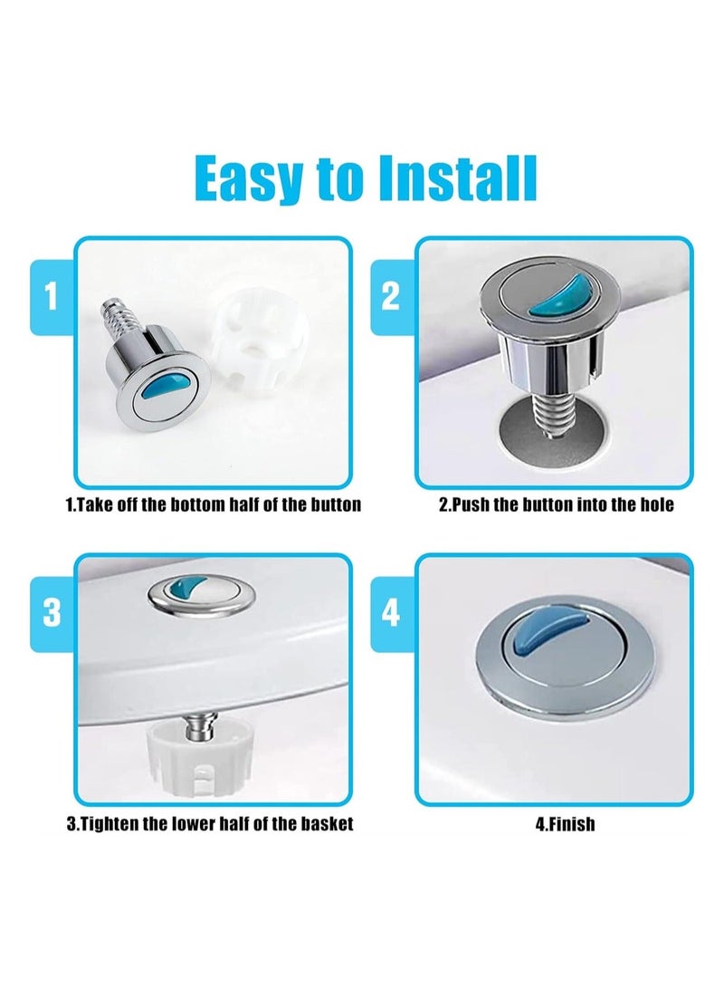 Toilet Flush Button, Modern Compact Double Push Toilet Flush Parts, Round Dual Flush Push Button Compatible with Standard Cistern, Cistern Flush Replacement - Image 5