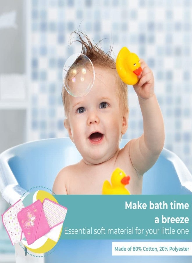 Spasilk Bath Hooded Towels & Washcloths Set for Babies, 23-Piece Gift Set, Pink Butterfly, (Gift GBA23 07) - Image 5