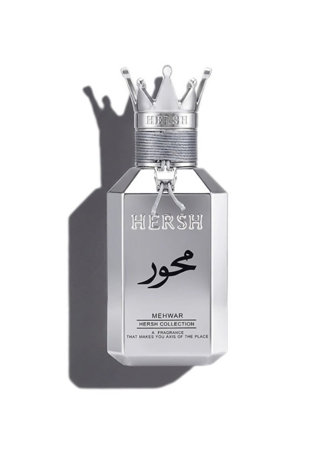 Al Ezz Oud Hersh Mehwar Silver Edition Eau De Parfum Long Lasting Perfume For Unisex, Floral Wooden Fragrance With Linden Blossom, Sambac Jasmine, Sandalwood & Amber - 100ml