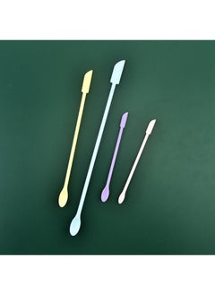 Mini Silicone Double-headed Sharp Scraper Spoon Cosmetic Skin Care Products Extraction Tool Set Including Avocado Jam Scraper-Specifications:02 Color Four-piece Set