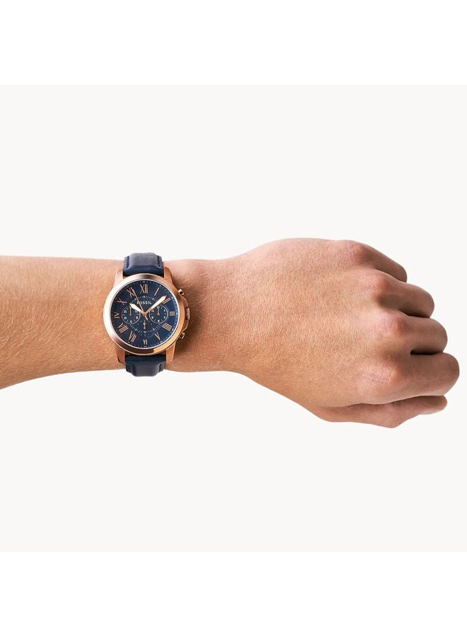 FOSSIL Men Leather Chronograph Wrist Watch FS4835 - Image 3