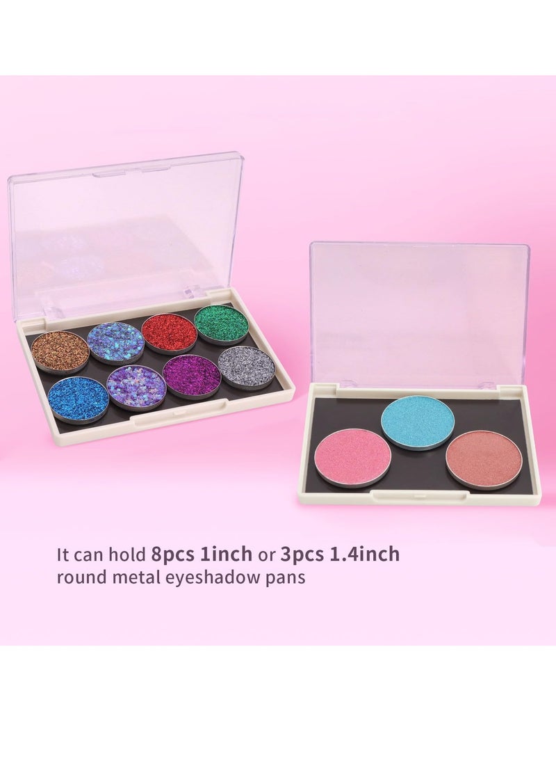 Excefore Magnetic Palette, 5 Pack Eyeshadow Pan Cosmetics Dispensing Storage Box, 4.37" x 3.03” Magnetic Empty Palette with Divider, for DIY Eyeshadow Lipstick Blush Powder Pigment, White - Image 3