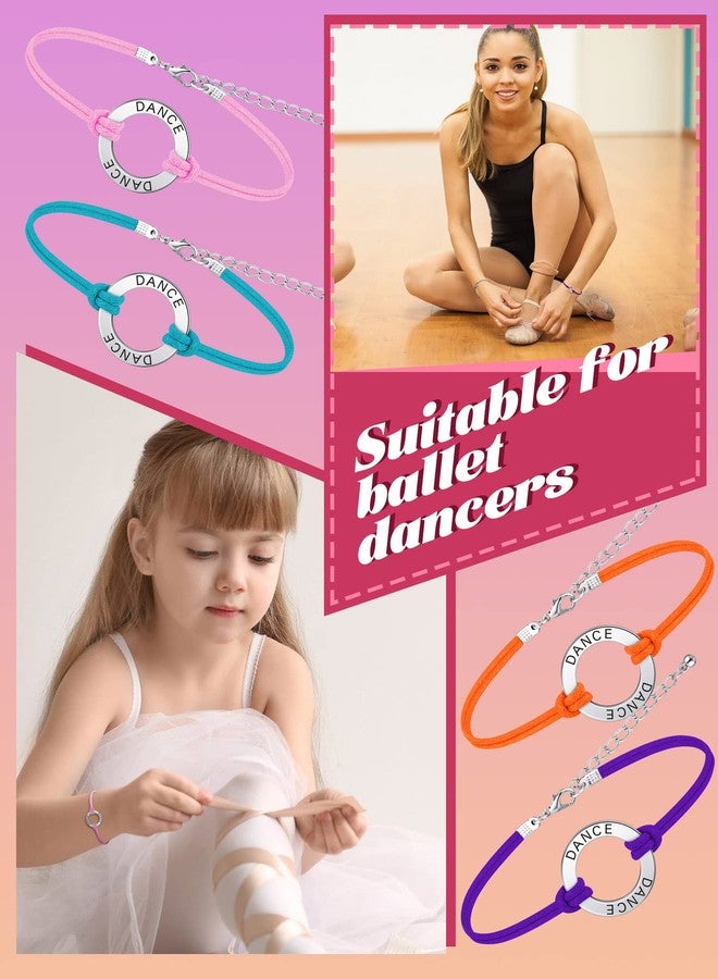 Funtery 24 Pcs Dance Bracelet Bulk Recital Gifts for Girls Team Charm Jewelry Wax Rope Adjustable Dancer Accessories(Multi Colors) - Image 5
