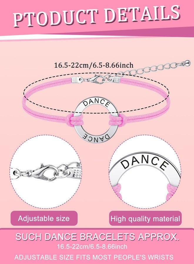 Funtery 24 Pcs Dance Bracelet Bulk Recital Gifts for Girls Team Charm Jewelry Wax Rope Adjustable Dancer Accessories(Multi Colors) - Image 3