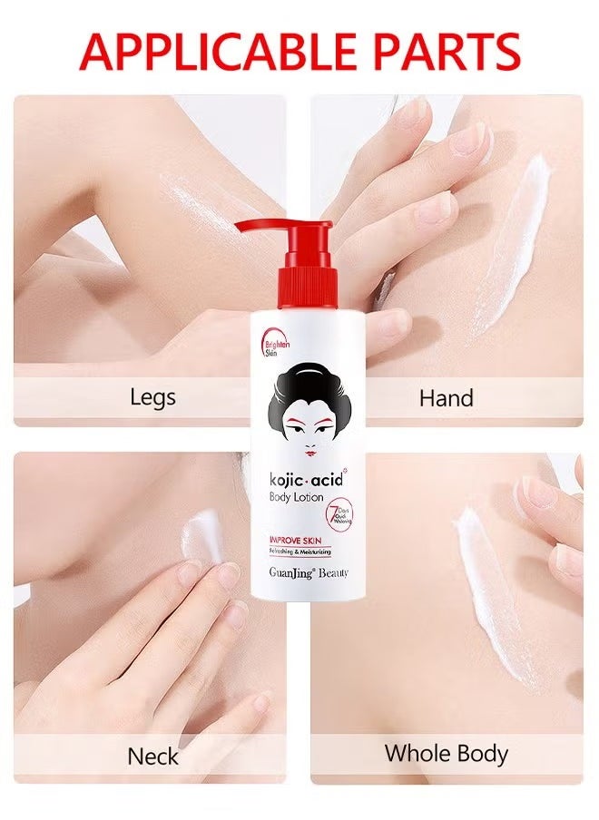 GuanJing Beauty - Kojic Acid Body Lotion Improve Skin Refreshing & Moisturizing- 250g - Image 1