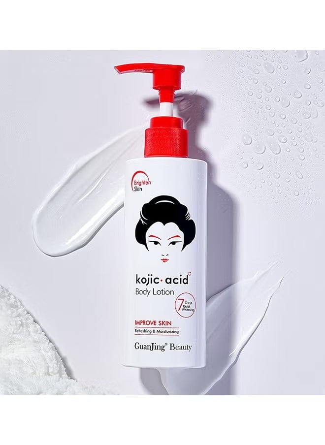 GuanJing Beauty - Kojic Acid Body Lotion Improve Skin Refreshing & Moisturizing- 250g - Image 1