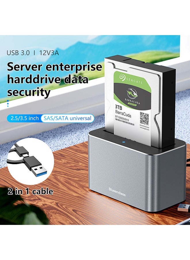 ماركة غير محددة قاعدة محرك الأقراص الصلبة العالمية SAS/SATA 2.5/3.5 بوصة صندوق محرك الأقراص الصلبة من النوع c للكمبيوتر المكتبي سعة 20 تيرابايت 3.0-اللون: [sas/sata] حامل محرك الأقراص الثابتة * اللوائح الوطنية القياسية/الأمريكية  - Image 2
