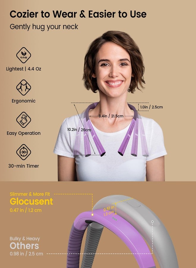 Glocusent Upgraded LED Neck Reading Light, Book Light for Reading in Bed, 30-min Timer, 3 Colors & 3 Brightness Adjustable, Rechargeable & Long Lasting, Perfect for Reading, Knitting - Image 2