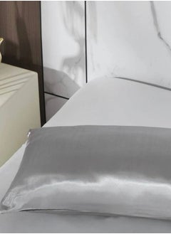LUNA Home Silky Satin 1Piece Long Pillow Cover Silver  - Image 4
