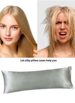 LUNA Home Silky Satin 1Piece Long Pillow Cover Silver  - Image 5