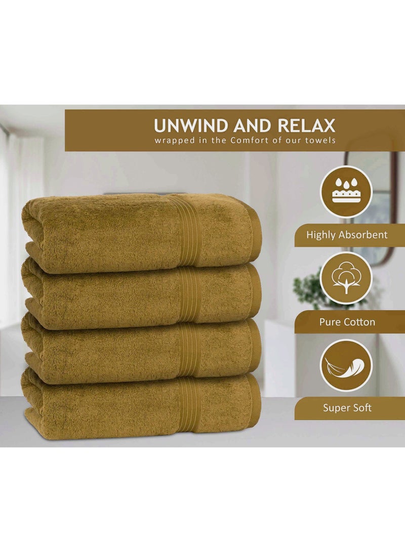 Bliss Casa 4-Piece 100% Combed Cotton 550 GSM Quick Dry Highly Absorbent Thick Soft Hotel Quality For Bath And Spa Bathroom Towel Set 70x140cm - Image 4