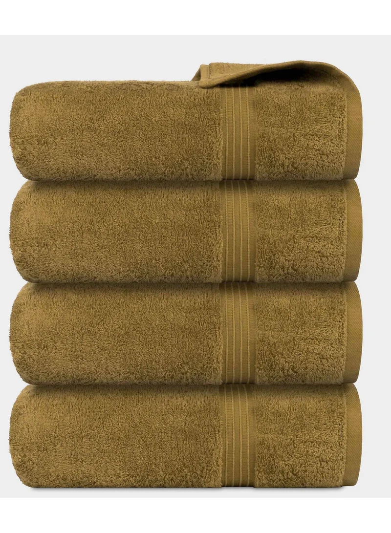 Bliss Casa 4-Piece 100% Combed Cotton 550 GSM Quick Dry Highly Absorbent Thick Soft Hotel Quality For Bath And Spa Bathroom Towel Set 70x140cm