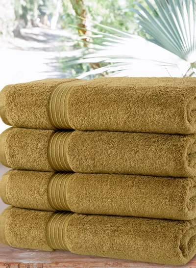 Bliss Casa 4-Piece 100% Combed Cotton 550 GSM Quick Dry Highly Absorbent Thick Soft Hotel Quality For Bath And Spa Bathroom Towel Set 70x140cm