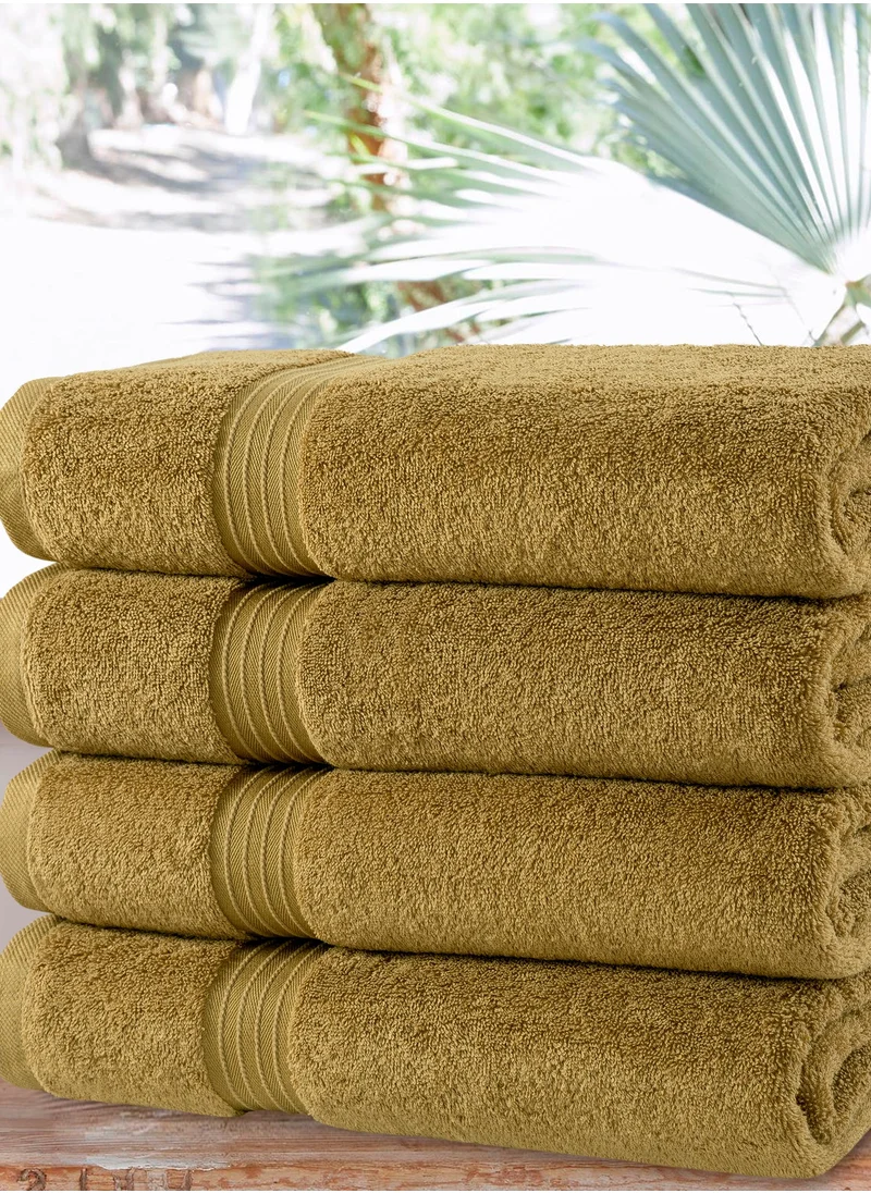 Bliss Casa 4-Piece 100% Combed Cotton 550 GSM Quick Dry Highly Absorbent Thick Soft Hotel Quality For Bath And Spa Bathroom Towel Set 70x140cm