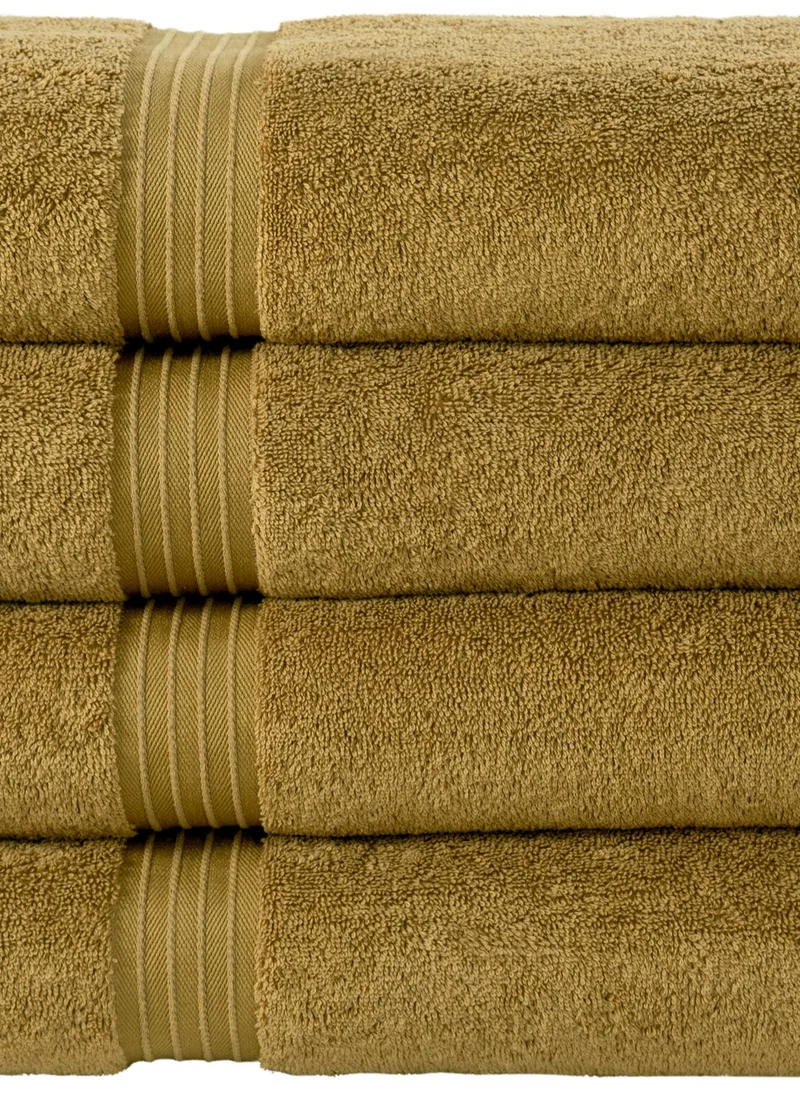 Bliss Casa 4-Piece 100% Combed Cotton 550 GSM Quick Dry Highly Absorbent Thick Soft Hotel Quality For Bath And Spa Bathroom Towel Set 70x140cm
