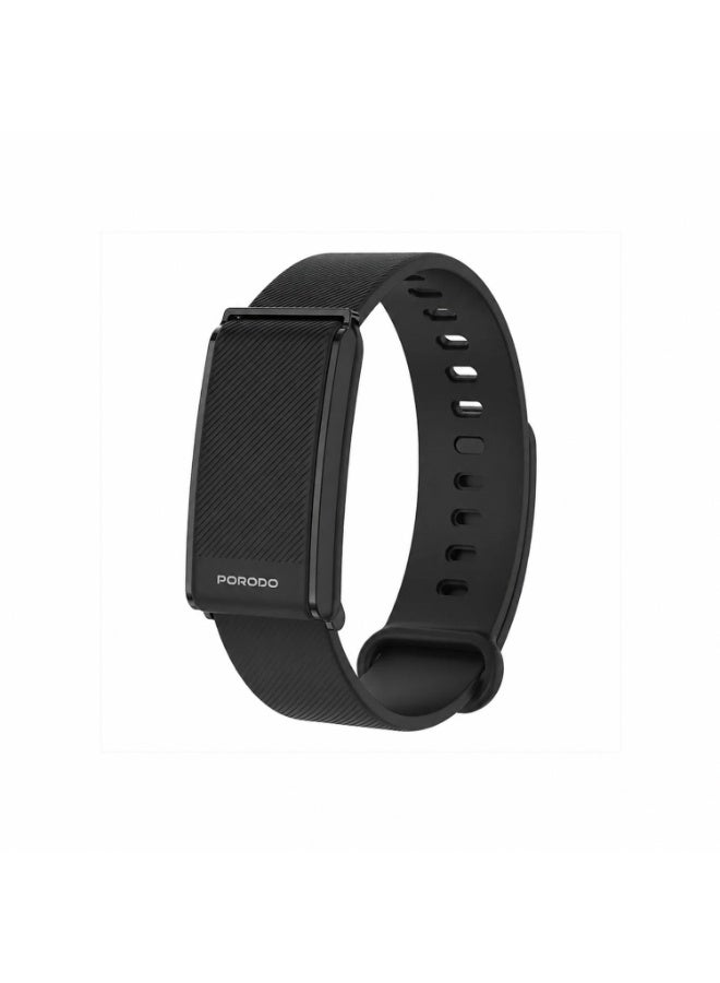 Porodo TrackFit Screenless Smart Fitness Band with 120+ Sports Modes IP68 Water Resistance, Heart Rate Monitoring, Sleep Analysis, 30-Day Battery Life & Nylon Strap Black - Image 1