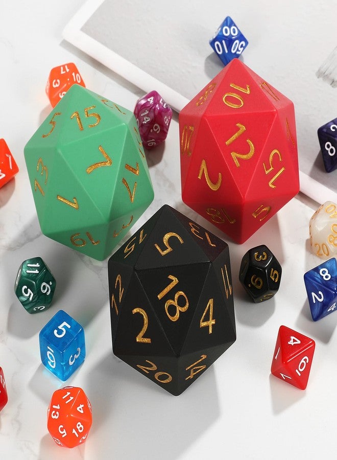 CSITORWWE 55mm Giant D20 Dice,20 Sided Resin Dice with Velvet Pouch, Titan Polyhedral Dice for TTRPG Tabletop Gaming,Dungeon Masters,RPG Adventures(Black) - Image 4